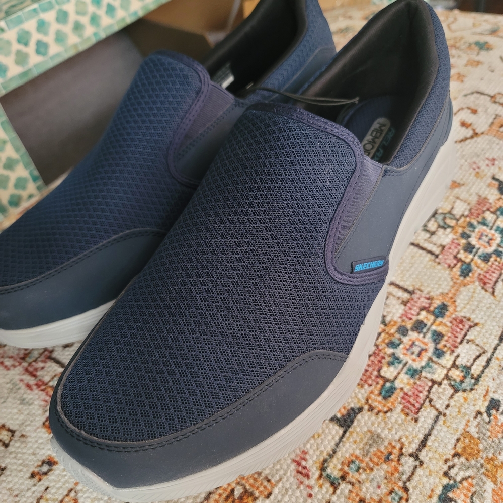 Skechers Men's Navy Slip-On Loafers Wide